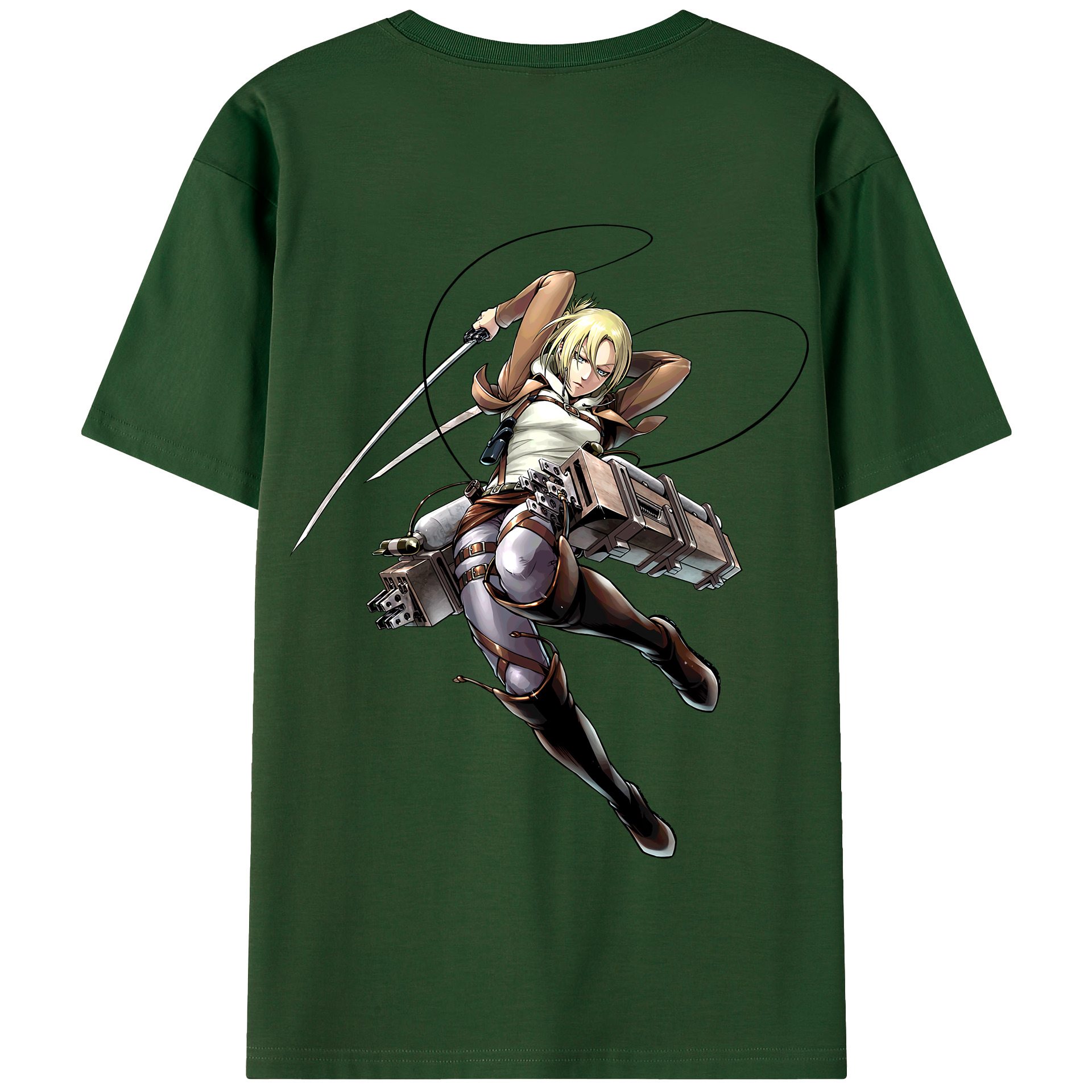 （画像用） 進撃の巨人 アニ・レオンハート Attack on Titan Annie Leonhart 綿100％半袖Tシャツ（背面プリント）